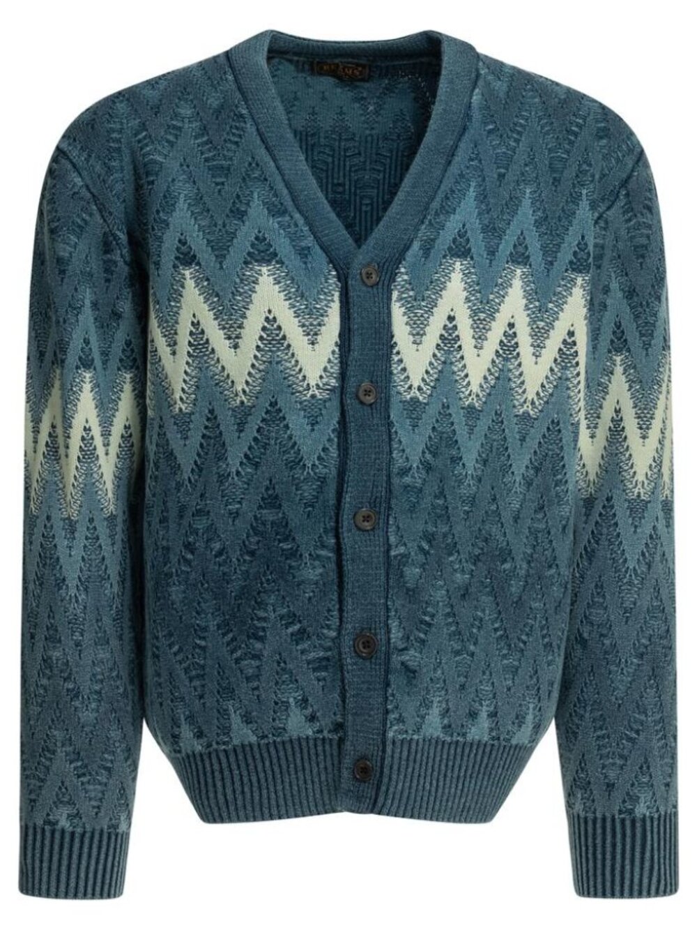Beams Plus Indigo Yarn Cardigan Tag Size XL Men